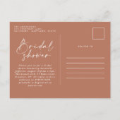 テラコッタパンパスグラスモダンブライダルシャワーシック インビテーションポストカード (裏面)