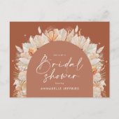 テラコッタパンパスグラスモダンブライダルシャワーシック インビテーションポストカード (正面)