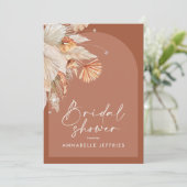 テラコッタパンパスグラスモダンブライダルシャワー 招待状 (スタンド正面)