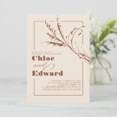 テラコッタパンパスグラスモダンリハーサルディナー 招待状 (スタンド正面)