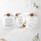 テラコッタパンパスグラス幾何素朴幾何結婚の 三つ折りプログラム (内部)