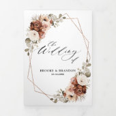 テラコッタパンパスグラス幾何素朴幾何結婚の 三つ折りプログラム (カバー)