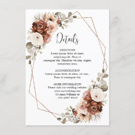 テラコッタパンパスグラス幾何素朴詳細 エンクロージャーカード