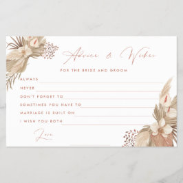 テラコッタパンパスグラス新郎新婦アドバイスカード チラシ