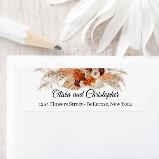 テラコッタパンパスグラス焼きオレンジ色の銅 ラベル (インサイチュ)