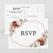 テラコッタパンパスグラス素朴ジオメトリックボホRSVP ポストカード (正面/裏面)