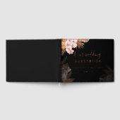 テラコッタパンパスグラス結婚スクリプトのバラ金ゴールド ゲストブック (全面)