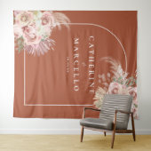 テラコッタパンパスグラス結婚ズの写真背景 タペストリー (インサイチュ(横))