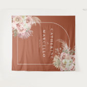 テラコッタパンパスグラス結婚ズの写真背景 タペストリー (正面(横))