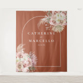 テラコッタパンパスグラス結婚ズの写真背景 タペストリー (正面)