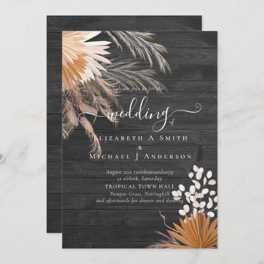 テラコッタパンパスグラス結婚トロピカル (正面/裏面)