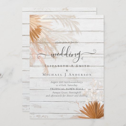 テラコッタパンパスグラス結婚トロピカル (正面/裏面)