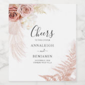 テラコッタパンパスグラス結婚フローラ ワインラベル (シングルラベル)