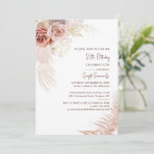 テラコッタパンパスグラス80thバースデーパーティー 招待状 (スタンド正面)