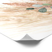 テラコッタパンパスブルゴーニュ結婚ーフラワーのタイムライン ポスター (角)