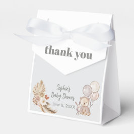 テラコッタパンパスボホキュートベアーベイビーシャワー フェイバーボックス