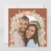 テラコッタパンパス植物学エレガントモダン セーブザデート (裏面)