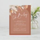 テラコッタパンパモダンス草の赤ん坊のシャワーが侵入 招待状 (スタンド正面)
