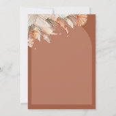 テラコッタパンパモダンス草の赤ん坊のシャワーが侵入 招待状 (裏面)