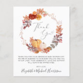 テラコッタパンプキンウォーターカラーベビーサンキューカード (正面)