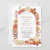 テラコッタパンプキンフローラ写真ブライダルシャワー 招待状 (正面)
