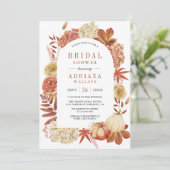 テラコッタパンプキンフローラ写真ブライダルシャワー 招待状 (スタンド正面)