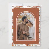 テラコッタパンプキンフローラ写真ブライダルシャワー 招待状 (裏面)