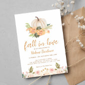 テラコッタパンプキンフローラ秋ブライダルシャワー 招待状