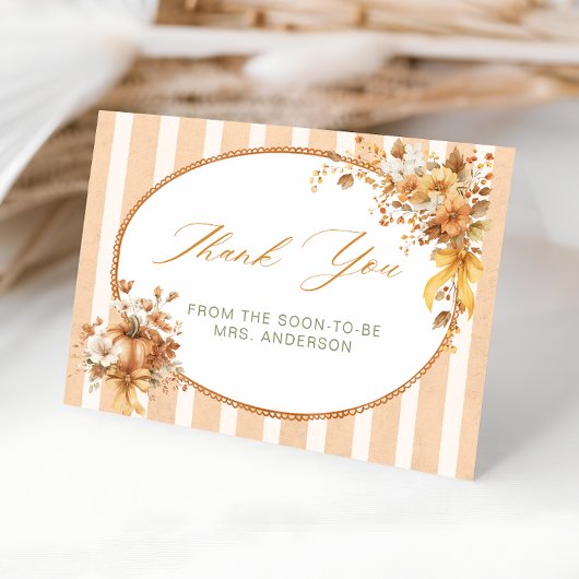 テラコッタパンプキンブライダルシャワーサンキューカード サンキューカード