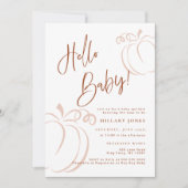 テラコッタパンプキン秋ボヘミアンベビーシャワー 招待状 (正面)