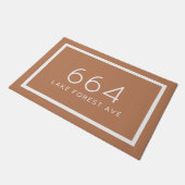 テラコッタパーソナライズされたアドレス番号 ドアマット (アングル)