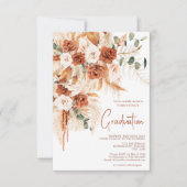 テラコッタパーソナライズされたフォトボホ卒業 招待状 (正面)