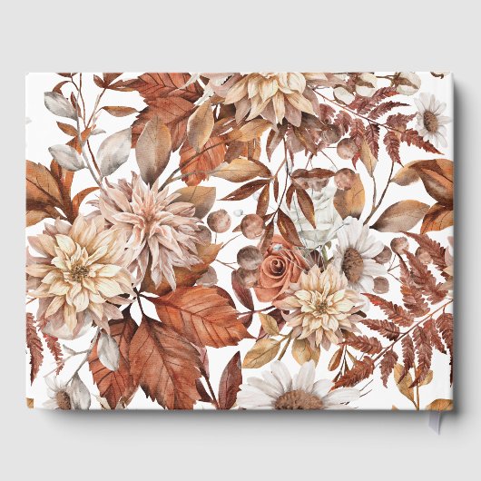 テラコッタパーソナライズされた秋秋の結婚式 ゲストブック (裏面)