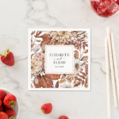テラコッタパーソナライズされた秋秋の結婚式 スタンダードカクテルナプキン (インサイチュ)