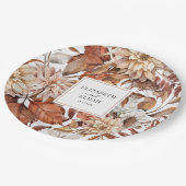 テラコッタパーソナライズされた秋秋の結婚式 ペーパープレート (アングル)