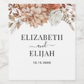 テラコッタパーソナライズされた秋秋の結婚式 ワインラベル (シングルラベル)