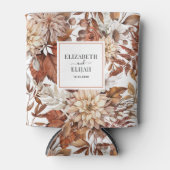 テラコッタパーソナライズされた秋秋の結婚式 缶クーラー (正面)