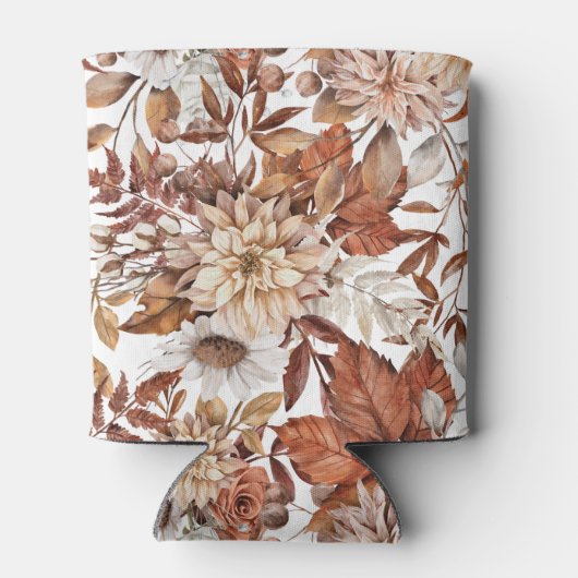 テラコッタパーソナライズされた秋秋の結婚式 缶クーラー (裏面)