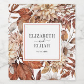 テラコッタパーソナライズされた秋秋 ワインラベル (シングルラベル)