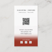 テラコッタパーソナルトレーナーフィットネスアスリート写真 名刺 (裏面)