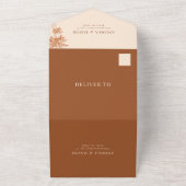 テラコッタパームツリートロピカルビーチボホ結婚ズ オールインワン招待状 (外側)