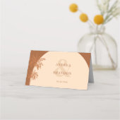 テラコッタパームツリーボホビーチ結婚式テーブル プレイスカード (裏面)