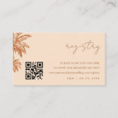 テラコッタパームツリーQrコード結婚のギフトレジストリ エンクロージャーカード (正面)