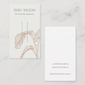 テラコッタパームリーフィスケッチヘアクリップディスプレイ 名刺 (正面/裏面)