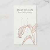 テラコッタパームリーフィスケッチヘアクリップディスプレイ 名刺 (正面)