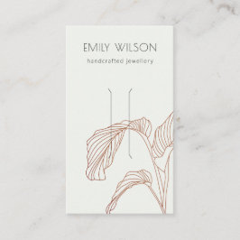 テラコッタパームリーフィスケッチヘアクリップディスプレイ 名刺