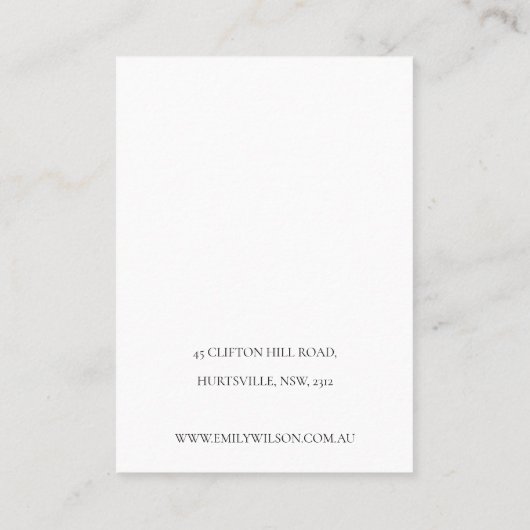 テラコッタパームリーフィースケッチバンドネックレスディスプレイ 名刺 (裏面)