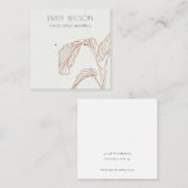 テラコッタパームリーフスケッチスタッドイヤリングディスプレイ スクエア名刺 (正面/裏面)