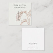 テラコッタパームリーフスケッチヘアクリップディスプレイ スクエア名刺 (正面/裏面)