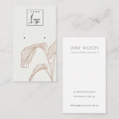 テラコッタパーム葉スケッチスタッドイヤリングディスプレイ 名刺 (正面/裏面)